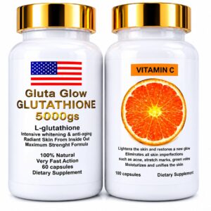 Gluta Glow Glutathione 5000 mg + Vitamin C ( Duo Blanchissant & Anti tâches)